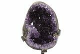 Sparkling Amethyst Geode With Metal Stand - Uruguay #342489-1